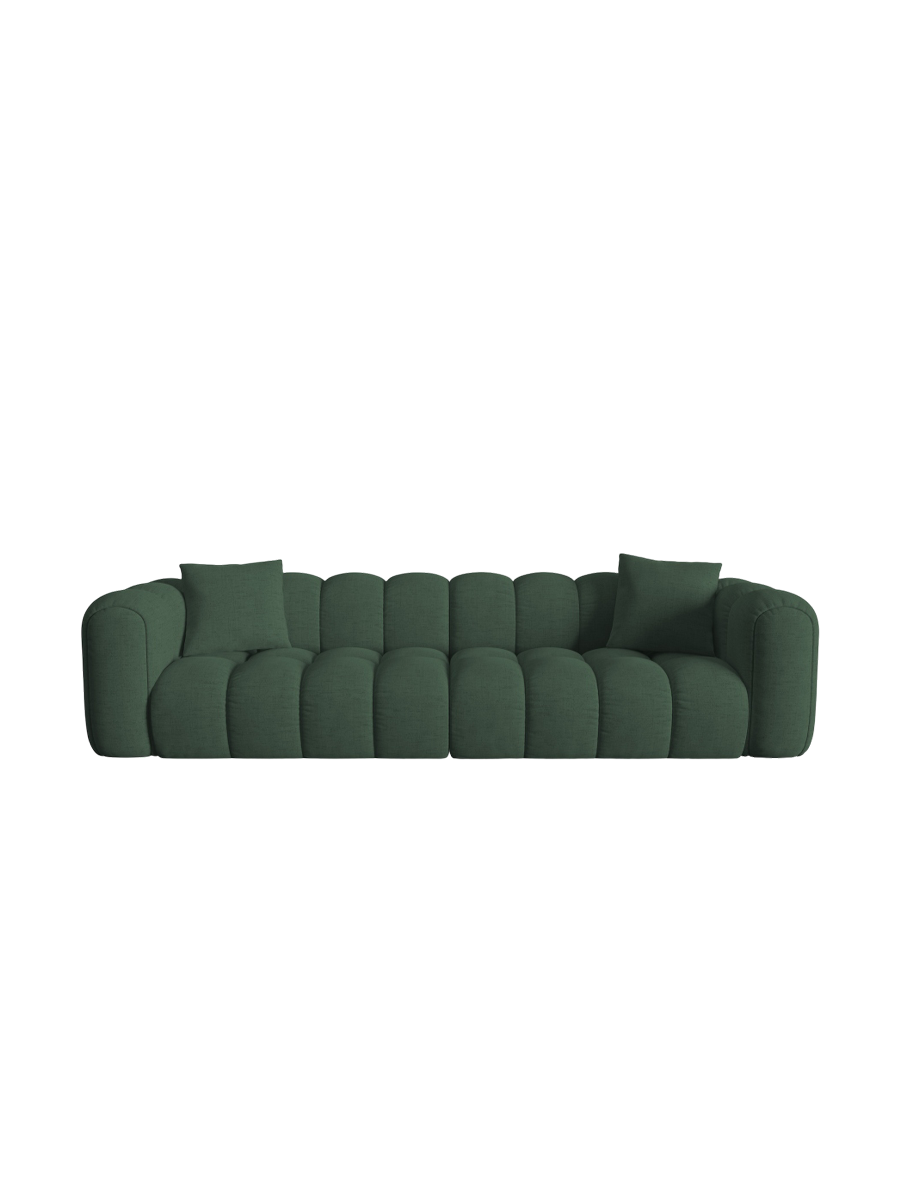 
4-Seater Designer Sofa "Arden" - Textured Fabric Green