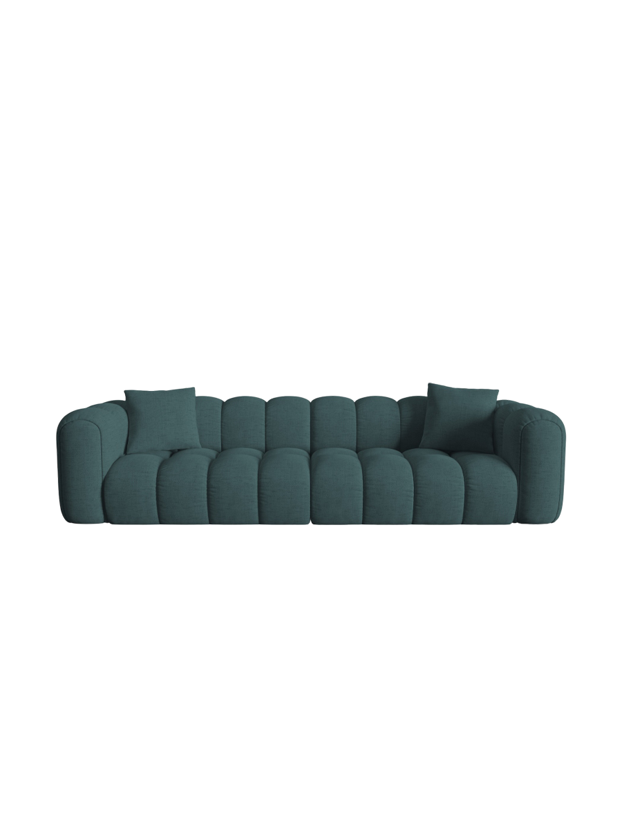 
4-Seater Designer Sofa "Arden" - Textured fabric Petrol