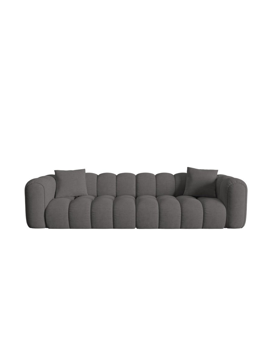 
4-Seater Designer Sofa "Arden" - Textured Fabric Grey