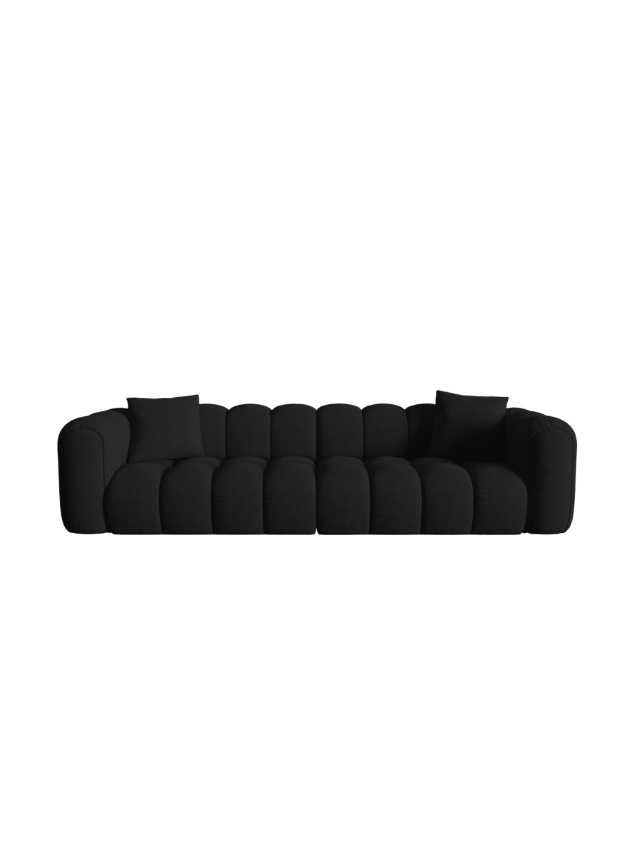 
4-Seater Designer Sofa "Arden" - Textured Fabric Black