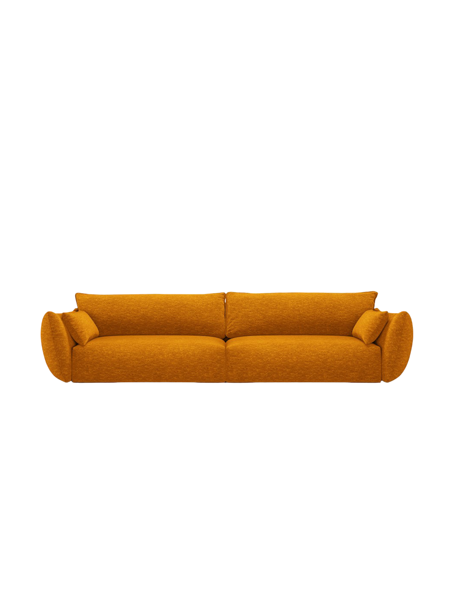 
Canapé design 4 places "Clau" - Chenille jaune moutarde