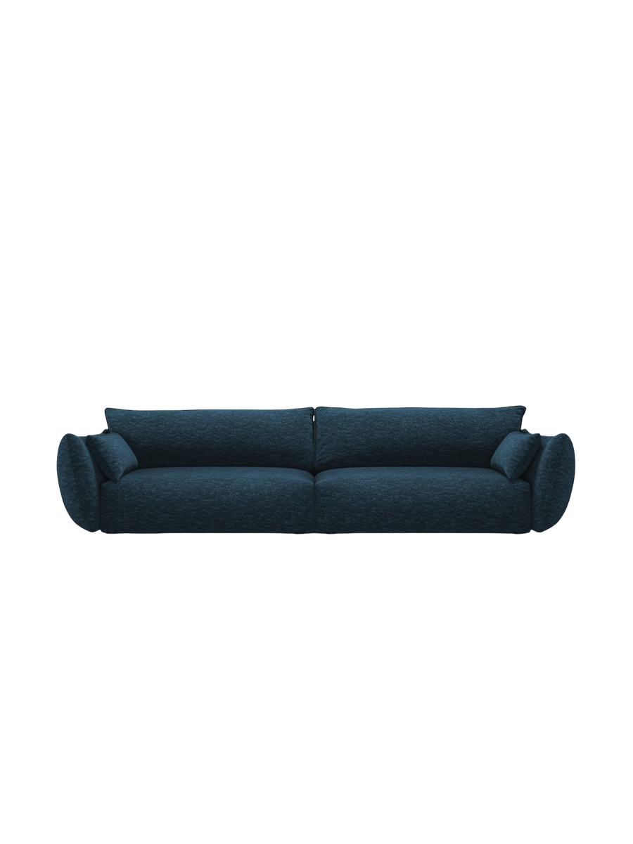 
Canapé design 4 places "Clau" - Chenille bleu roi