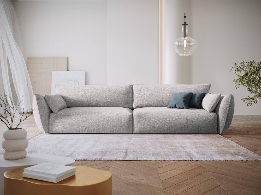 
Canapé design 4 places "Clau" - Chenille Gris clair