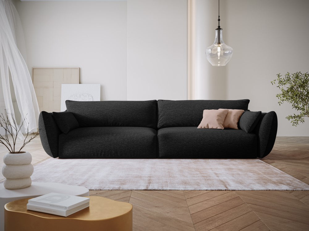 
Canapé design 4 places "Clau" - Chenille noire