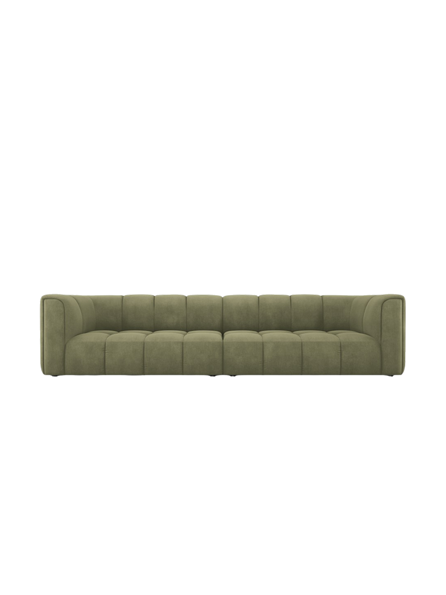 
4-Sitzer Design Sofa "Adams" - Chenille Olivgrün