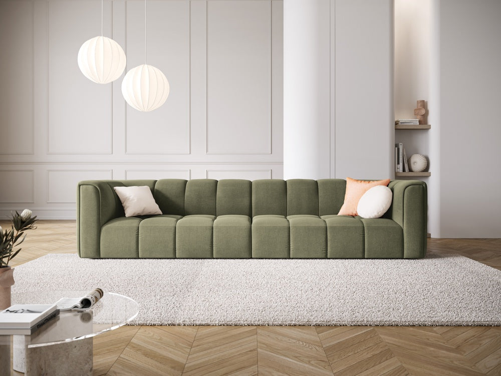 
4-Sitzer Design Sofa "Adams" - Chenille Olivgrün