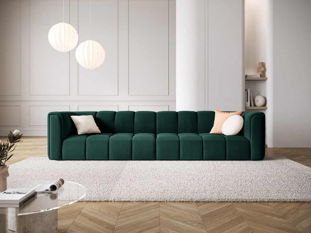 
4-Sitzer Design Sofa "Adams" - Chenille Flaschengrün