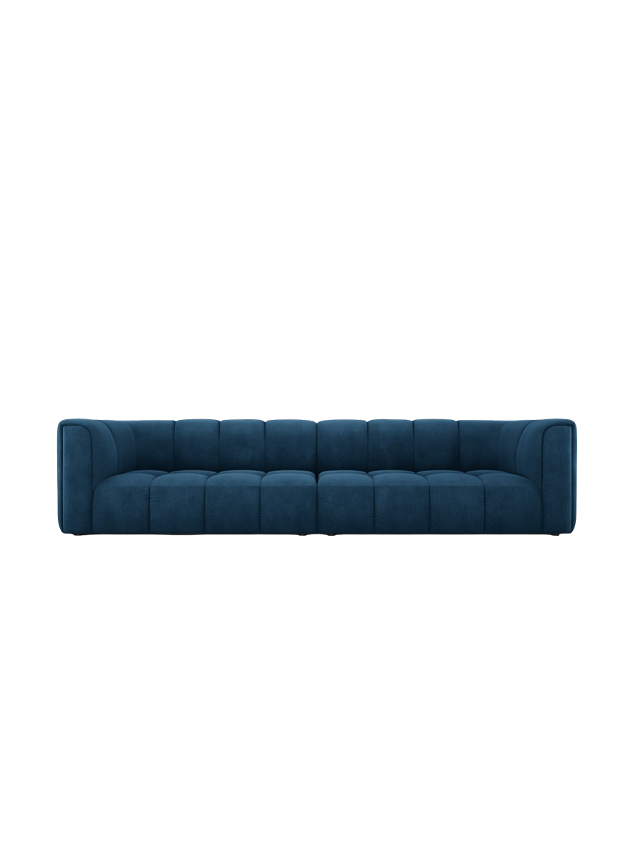 
4-Sitzer Design Sofa "Adams" - Chenille Königsblau