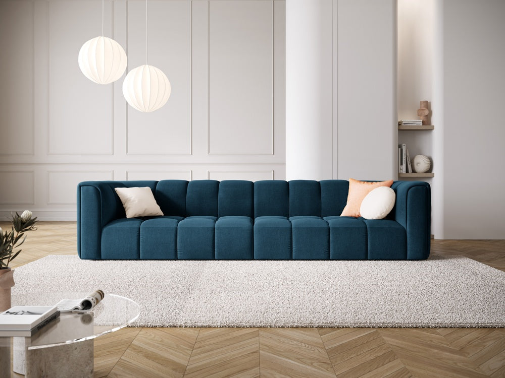 
4-Sitzer Design Sofa "Adams" - Chenille Königsblau