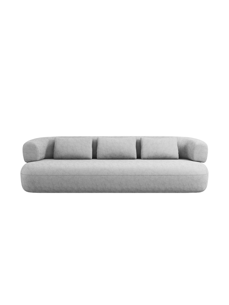
4-Seater Design Sofa "Estro" - Chenille Silver