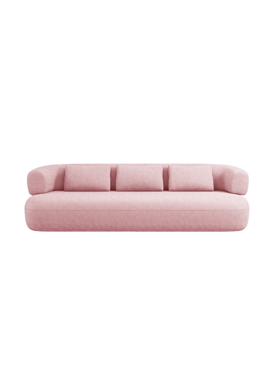 
4-Seater Design Sofa "Estro" - Chenille Pink