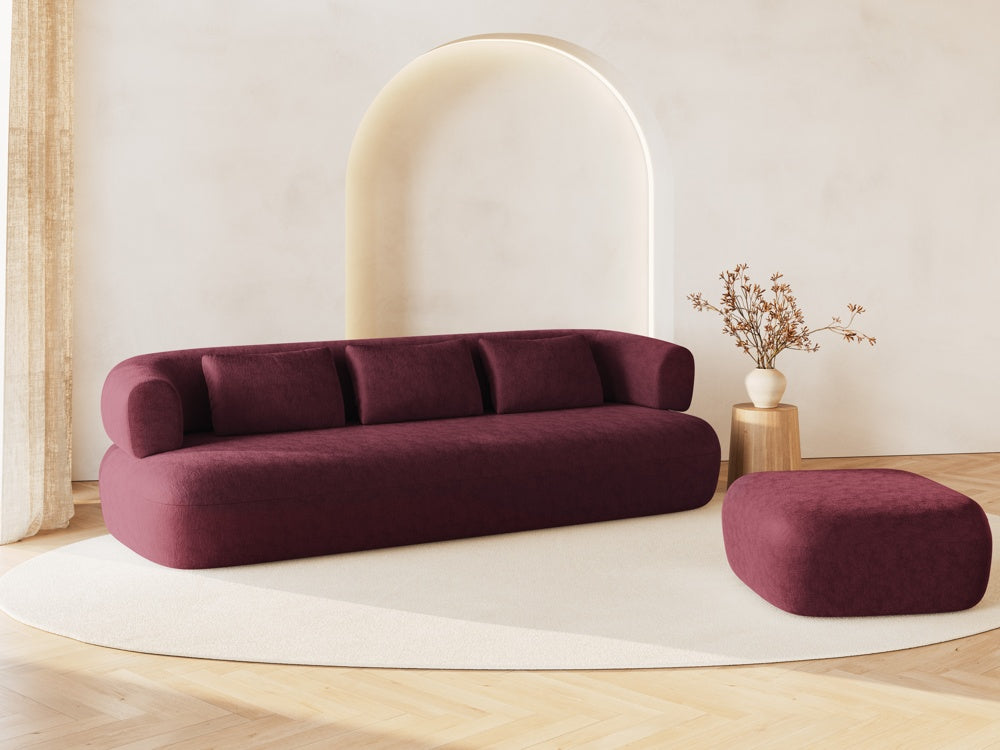 
4-Seater Design Sofa "Estro" - Chenille Cherry