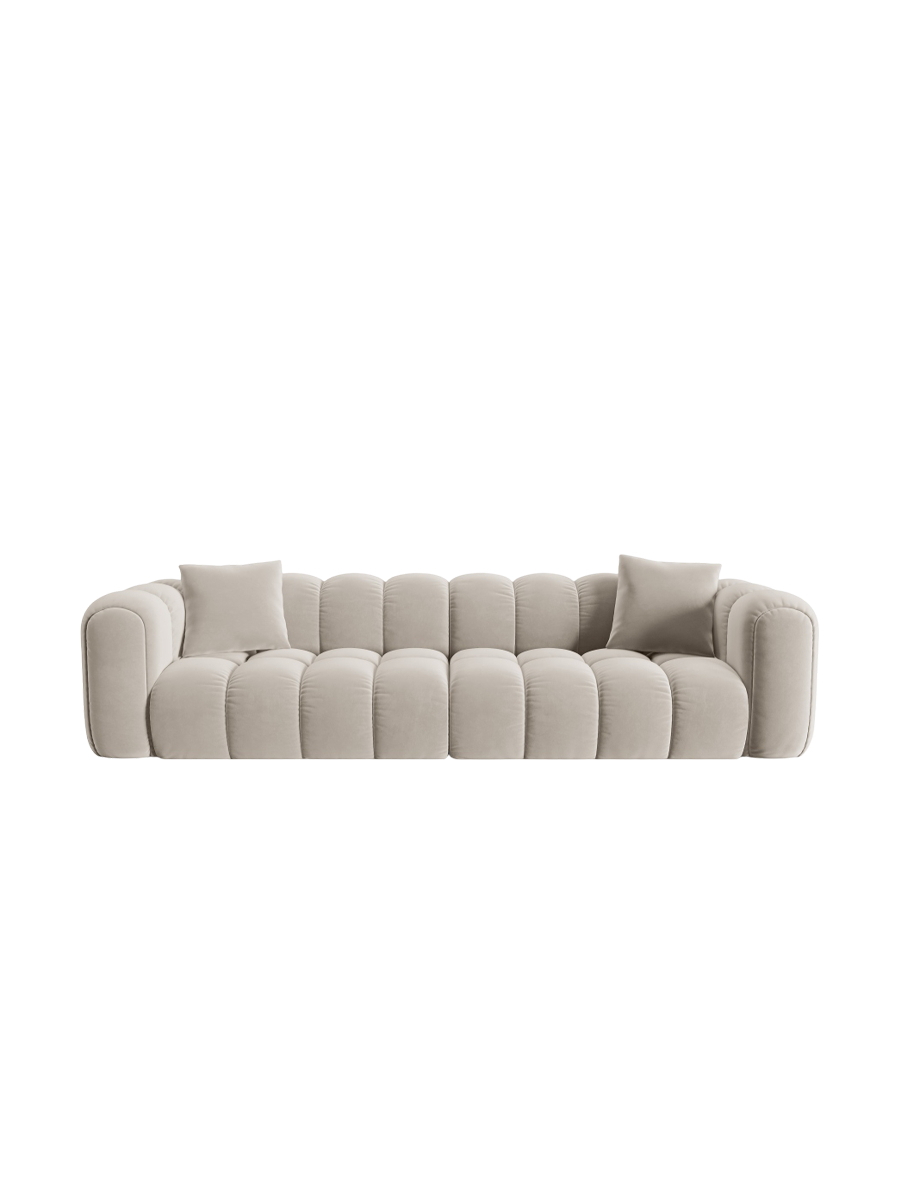 
4-Seater Designer Sofa "Arden" - Velvet Ecru