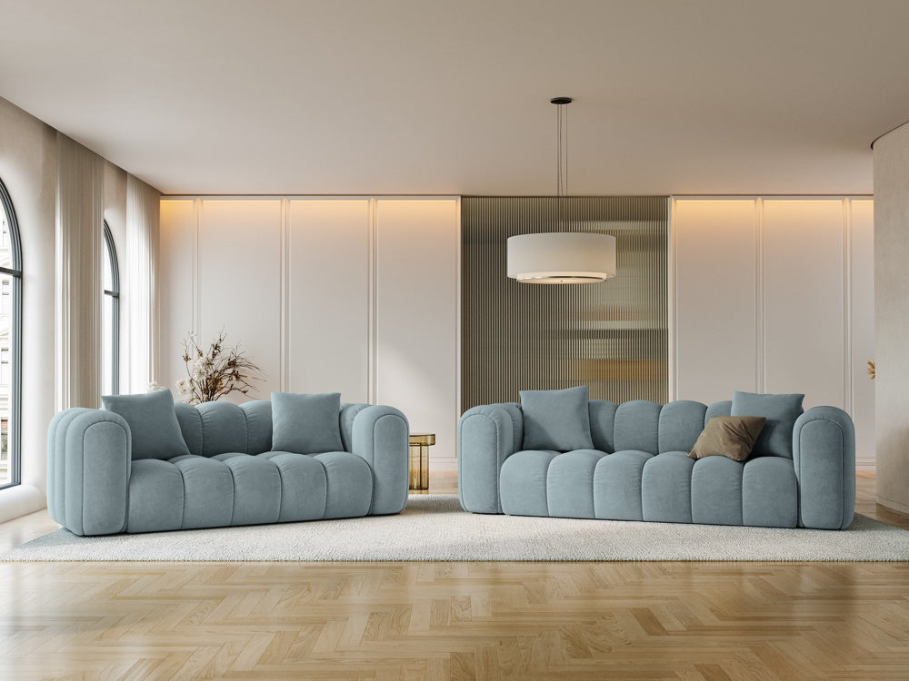 
4-Seater Designer Sofa "Arden" - Velvet Light Blue