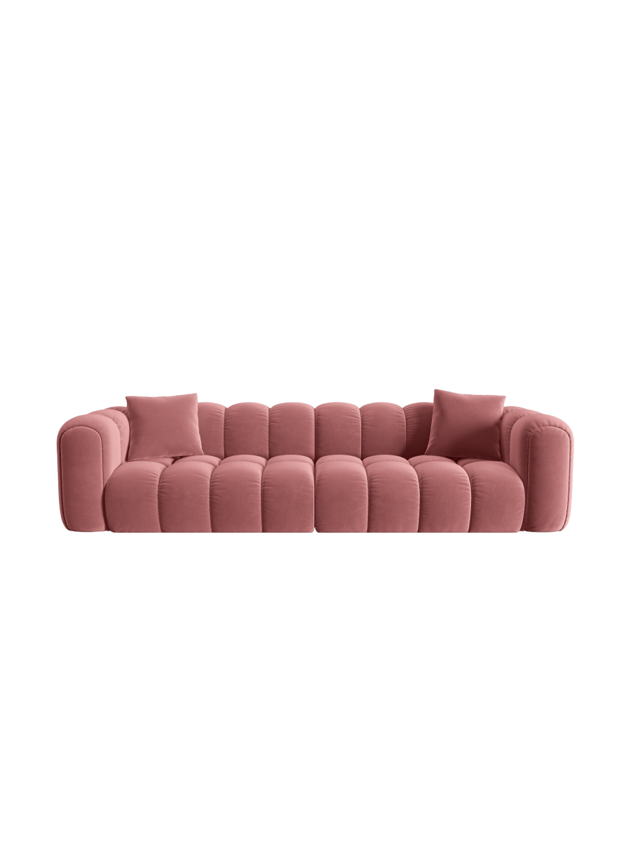 
4-Seater Designer Sofa "Arden" - Velvet Flamingo Pink