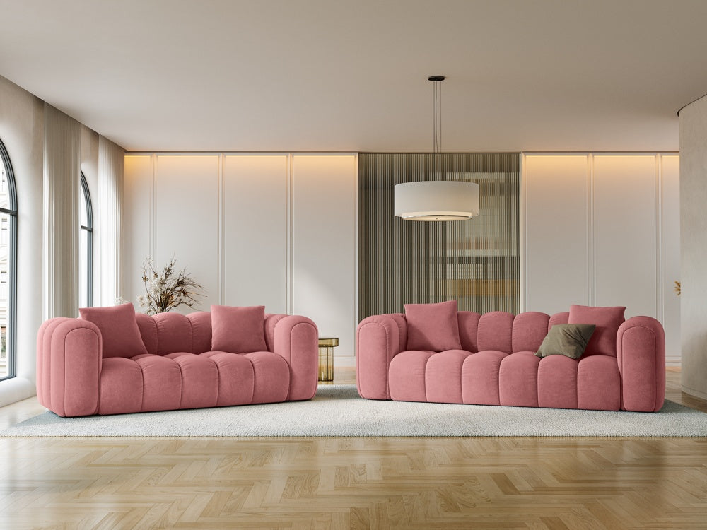 
4-Seater Designer Sofa "Arden" - Velvet Flamingo Pink