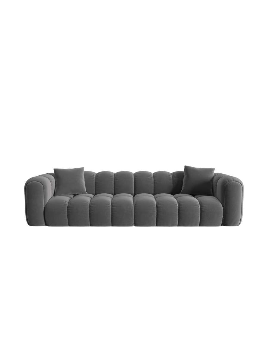 
4-Seater Designer Sofa "Arden" - Velvet Grey
