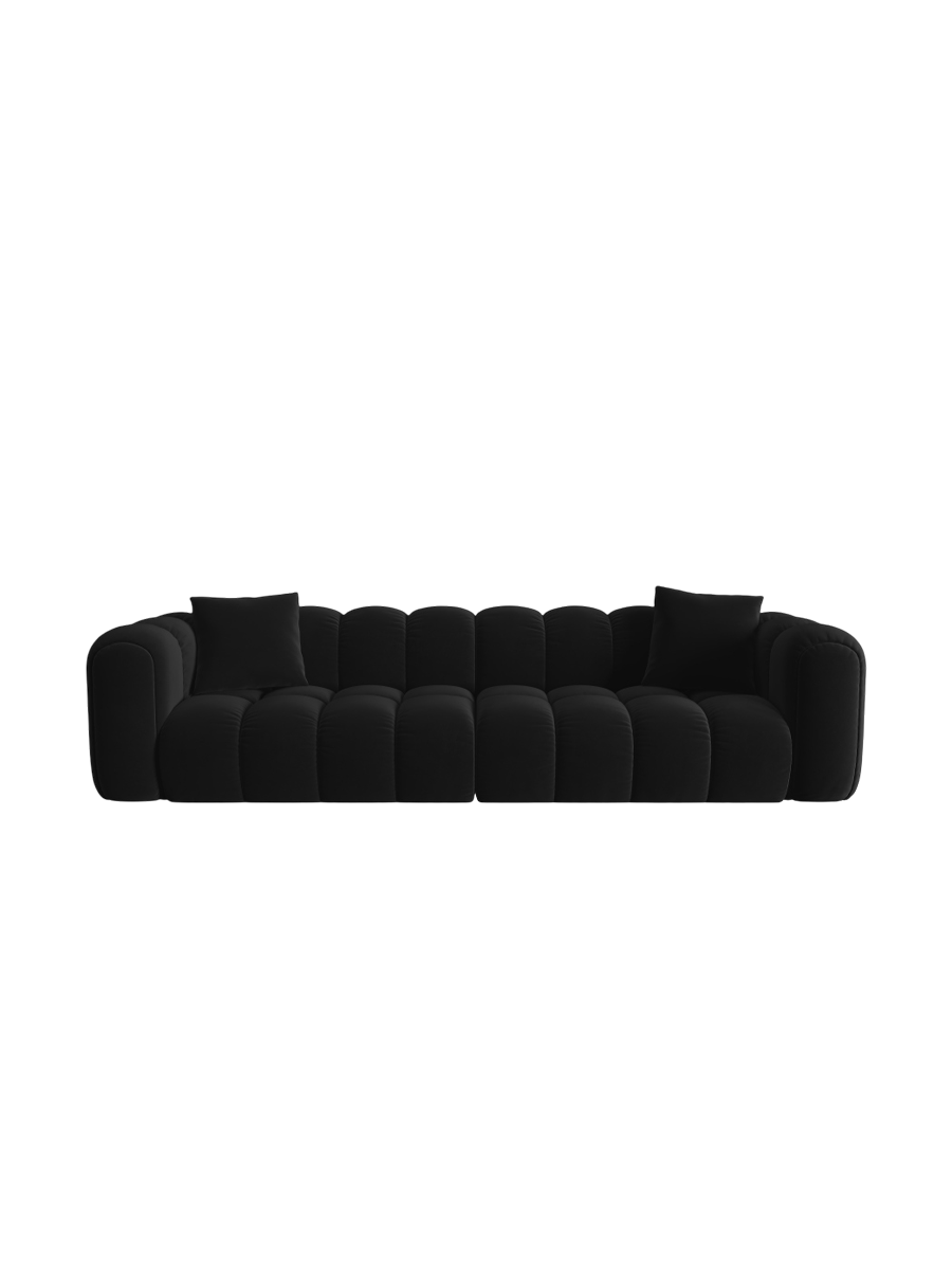 
4-Seater Designer Sofa "Arden" - Velvet Black