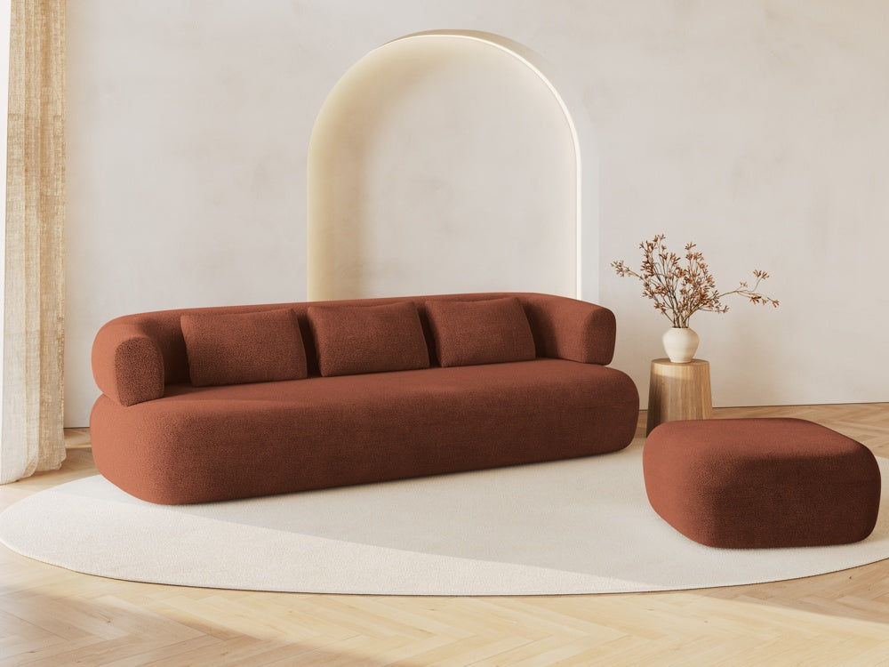 
4-Seater Design Sofa "Estro" - Bouclé Brick
