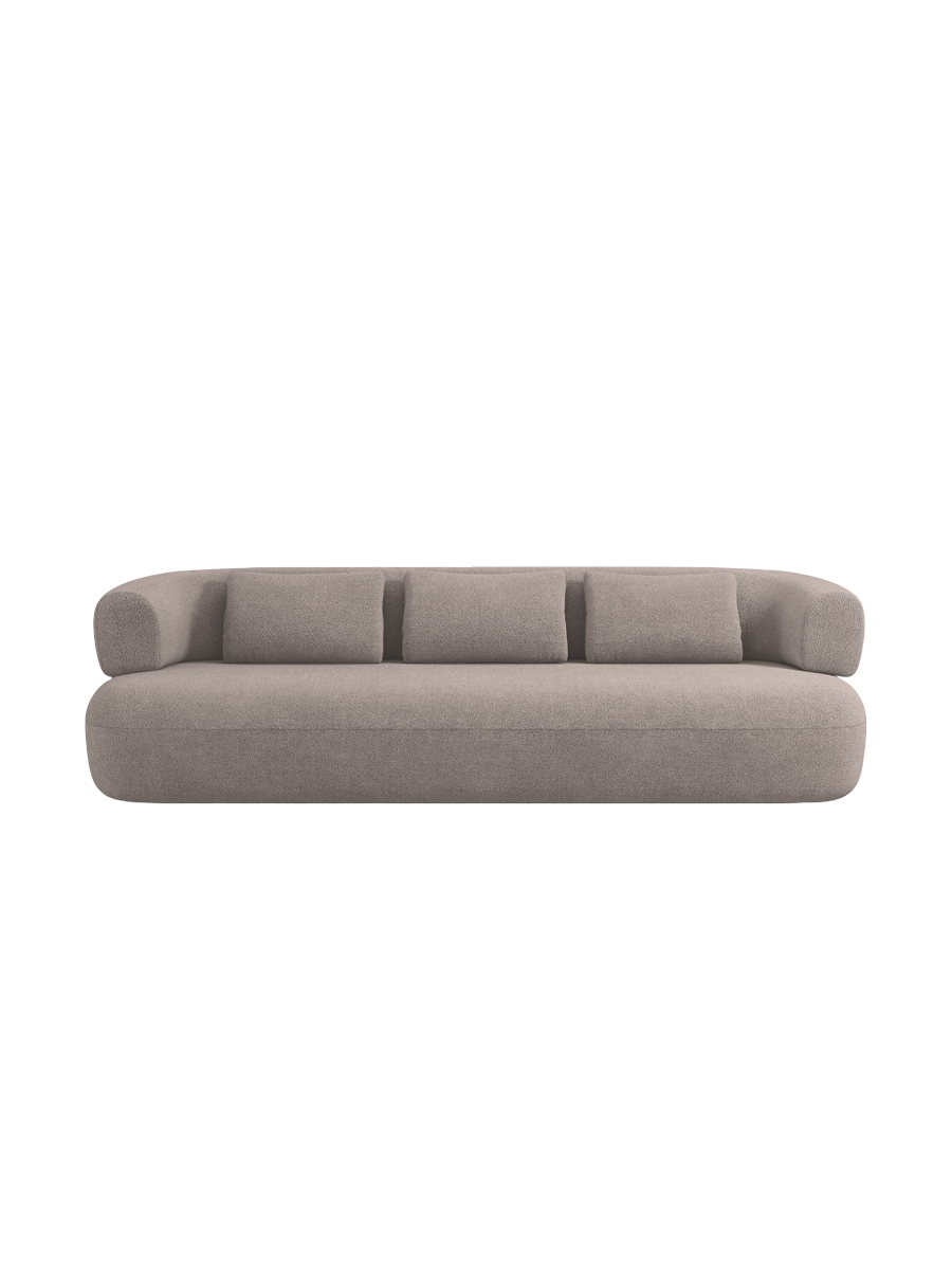 
4-Seater Design Sofa "Estro" - Bouclé Light Brown