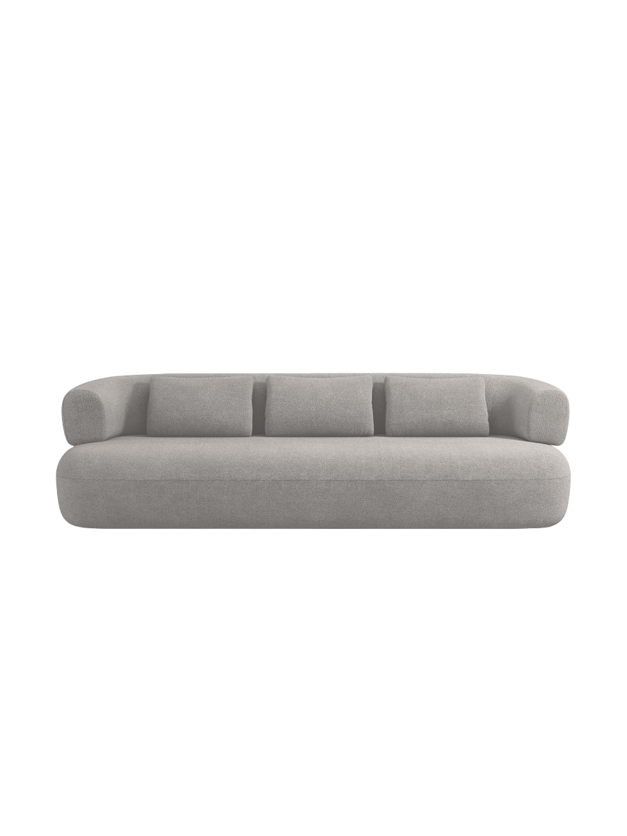 
4-Seater Design Sofa "Estro" - Bouclé Light Gray