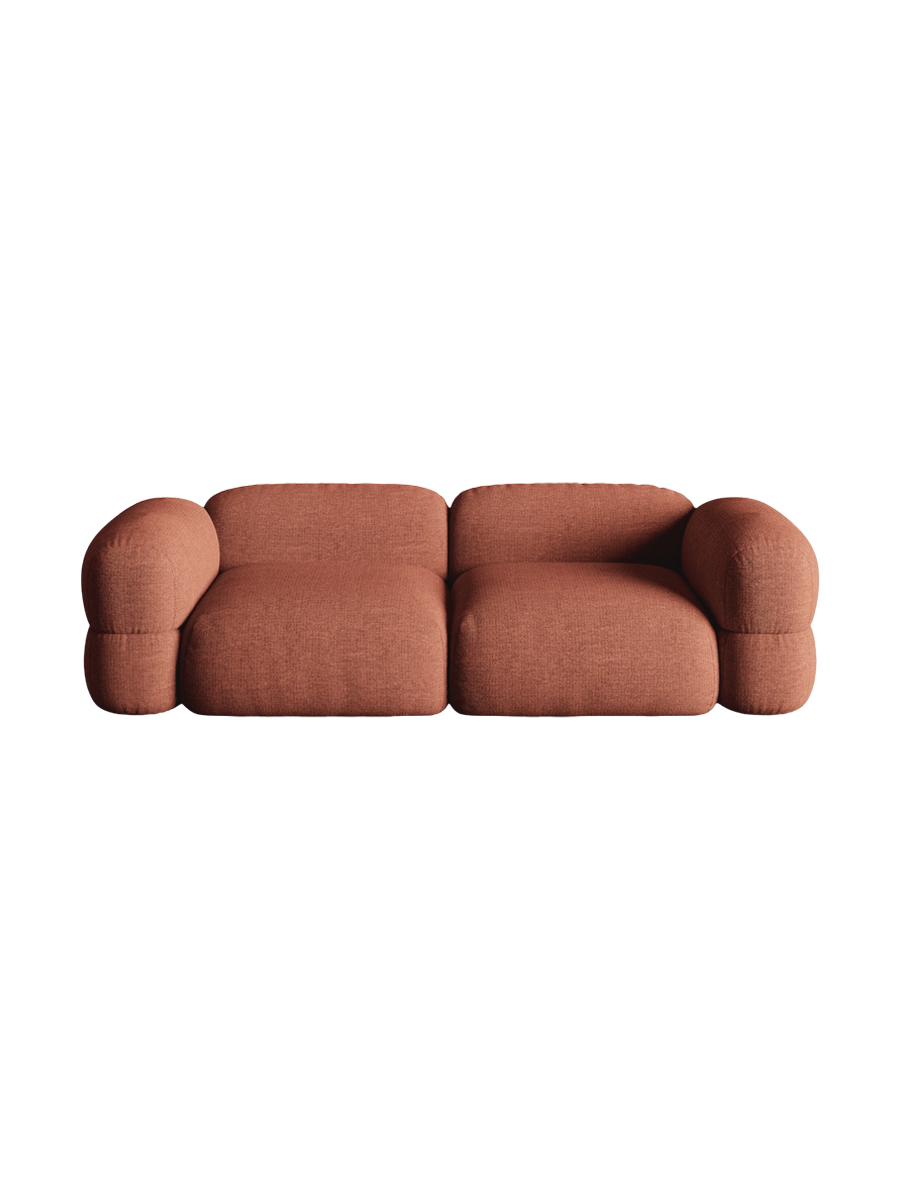 
4-Sitzer Design Sofa "Lony" - Strukturstoff Coral