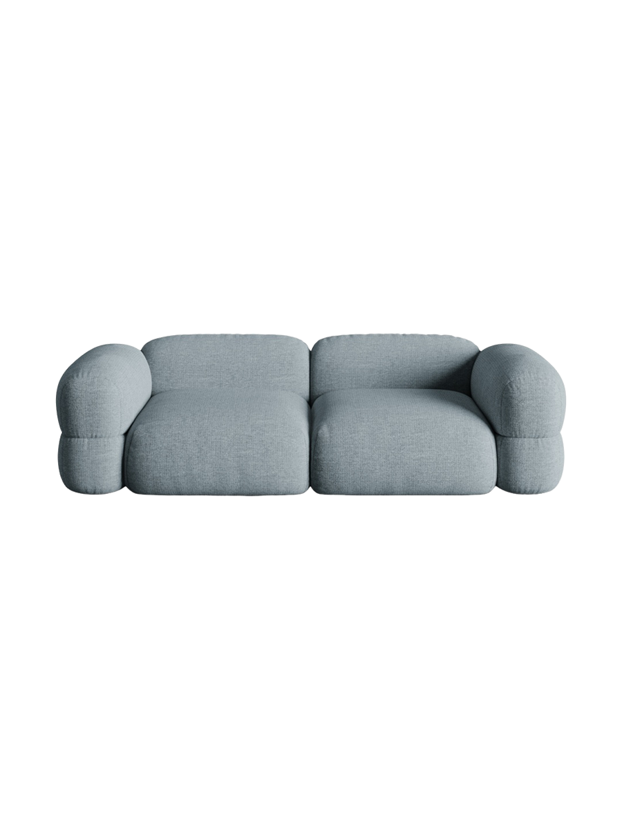 
4-Sitzer Design Sofa "Lony" - Strukturstoff Pastellblau