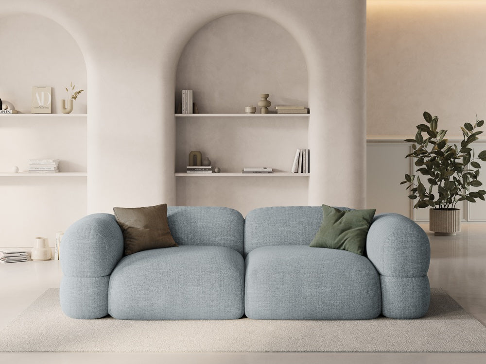 
4-Sitzer Design Sofa "Lony" - Strukturstoff Pastellblau