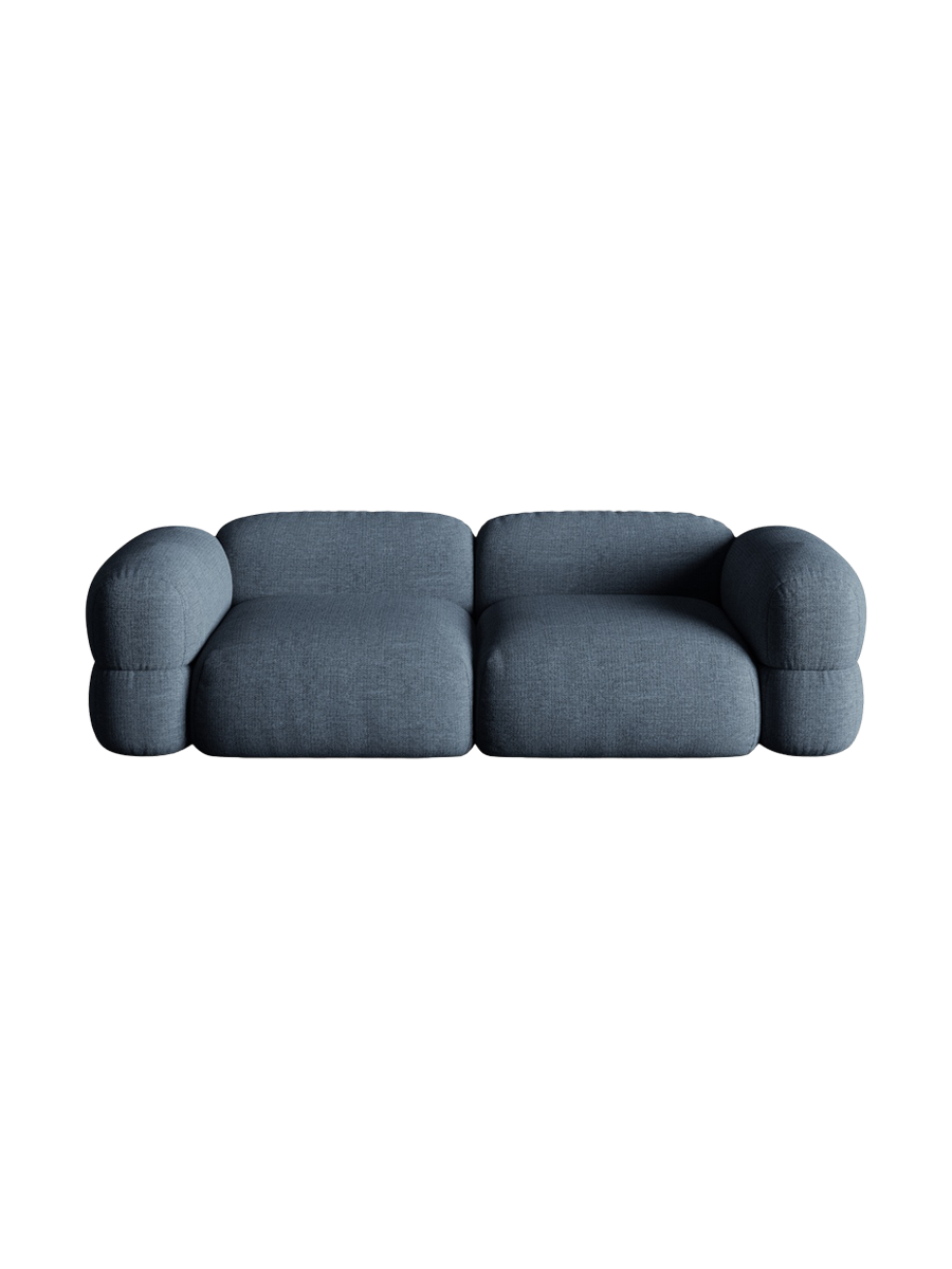 
4-Sitzer Design Sofa "Lony" - Strukturstoff Dunkelblau