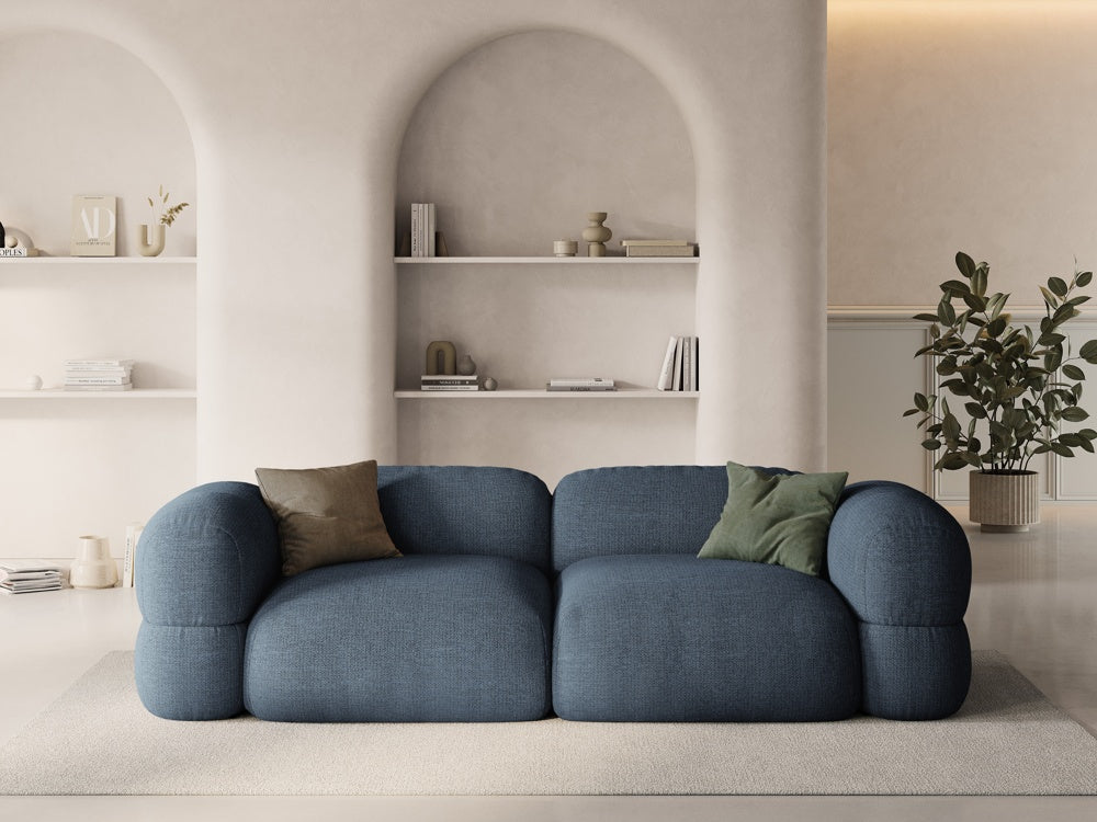 
4-Sitzer Design Sofa "Lony" - Strukturstoff Dunkelblau