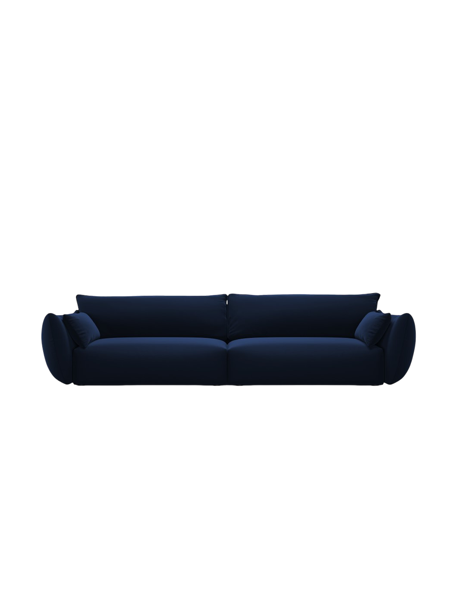 
Canapé design 4 places "Clau" - Velours bleu roi