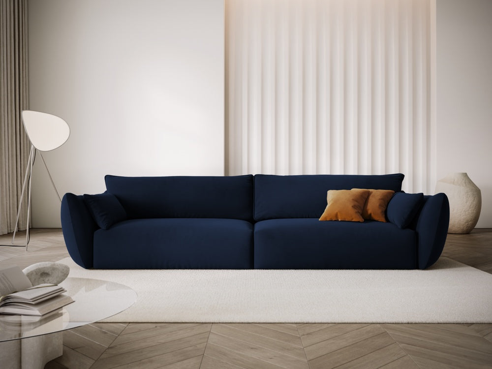 
Canapé design 4 places "Clau" - Velours bleu roi