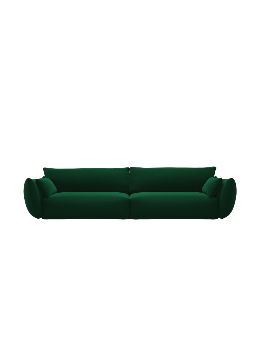 
Canapé design 4 places "Clau" - Velours vert bouteille