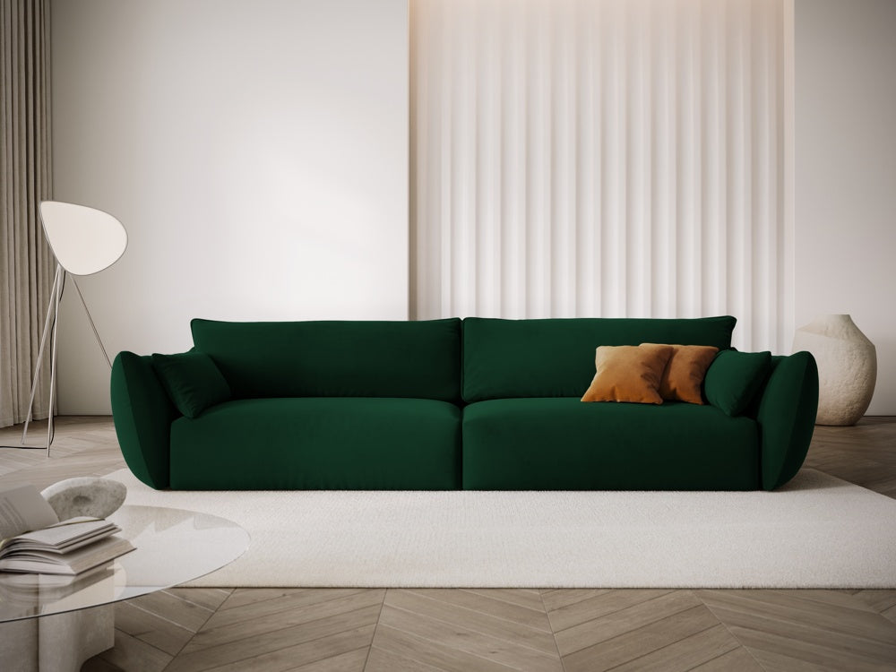 
Canapé design 4 places "Clau" - Velours vert bouteille