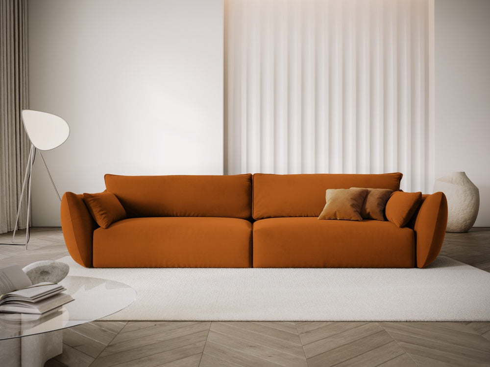 
Canapé design 4 places "Clau" - Velours Terre cuite