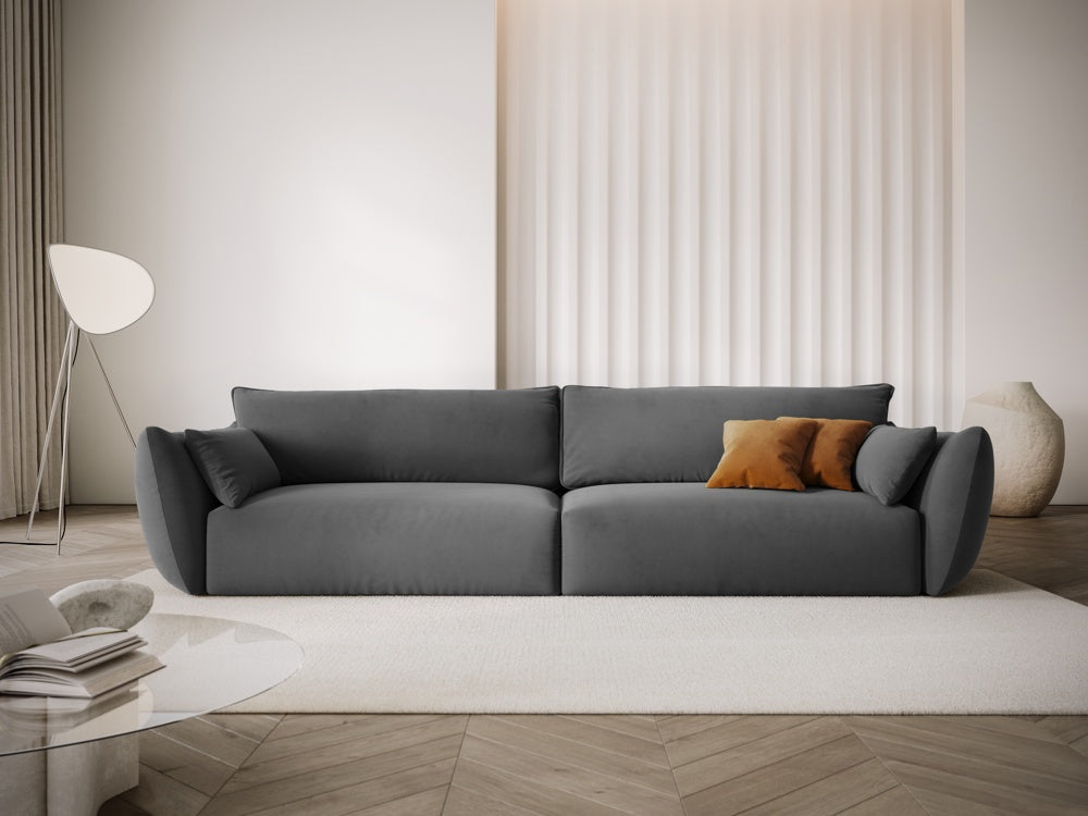 
Canapé design 4 places "Clau" - Velours gris foncé