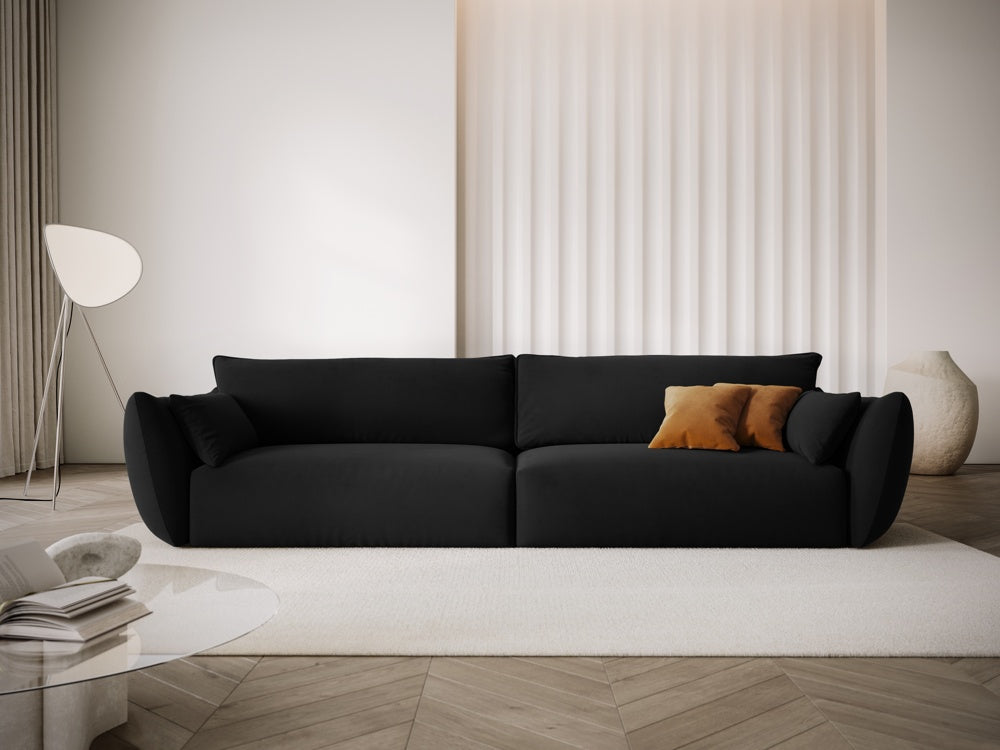 
Canapé design 4 places "Clau" - Velours noir
