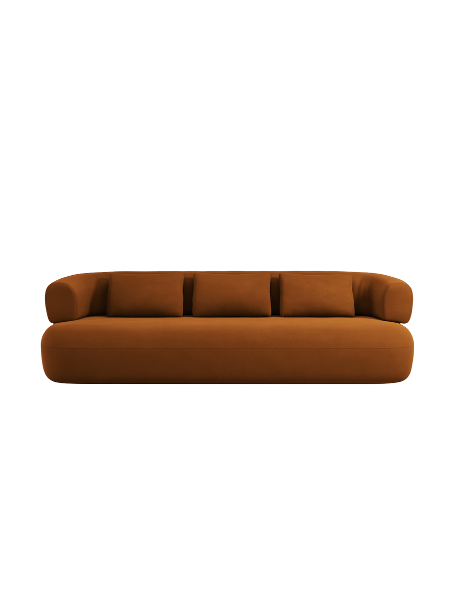 
4-Seater Design Sofa "Estro" - Velvet Terracotta