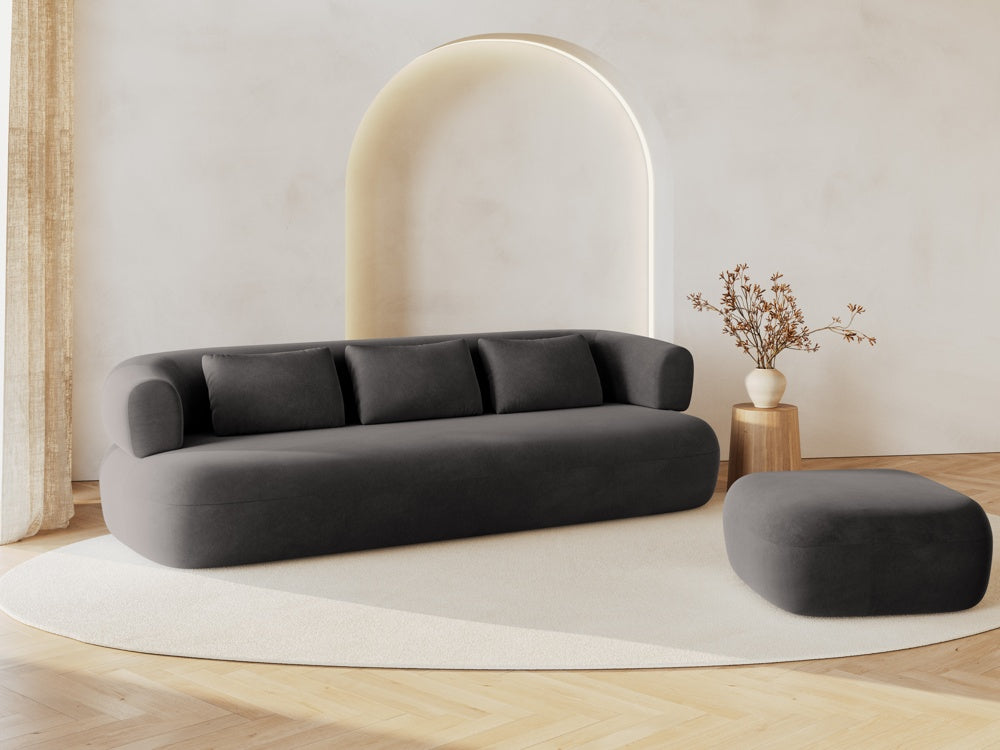 
4-Seater Design Sofa "Estro" - Velvet Dark Grey