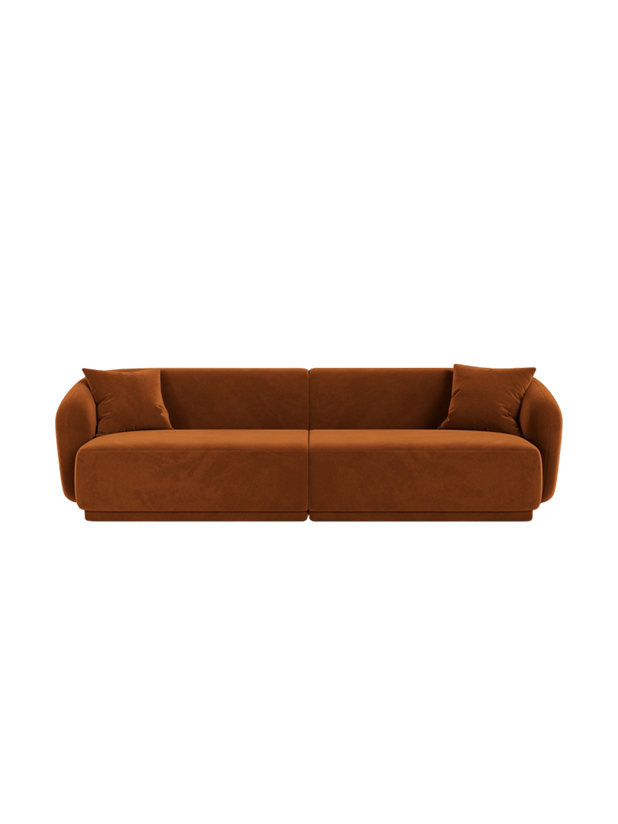 
Canapé design 4 places "Jane" - Velours Terre cuite