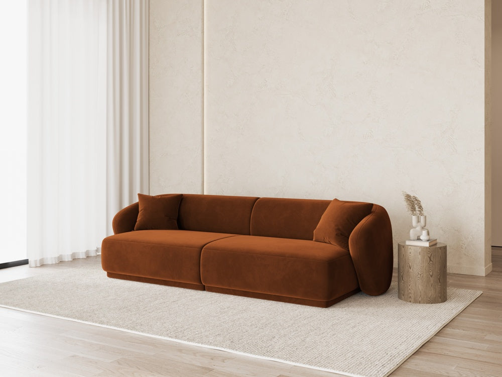 
Canapé design 4 places "Jane" - Velours Terre cuite