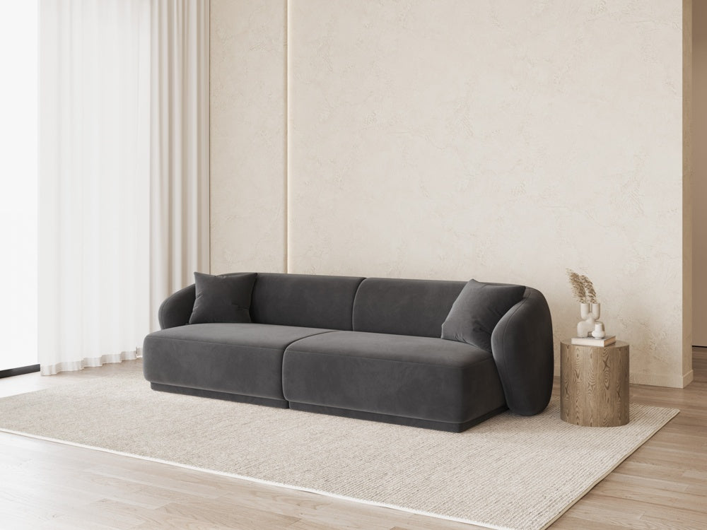 
Canapé design 4 places "Jane" - Velours gris foncé