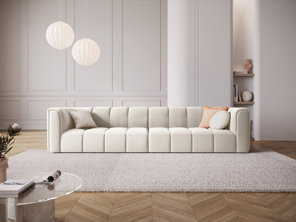 
4-Sitzer Design Sofa "Adams" - Samt Light Beige