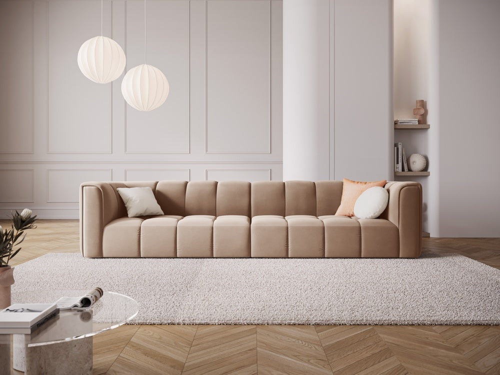 
4-Sitzer Design Sofa "Adams" - Samt  Beige