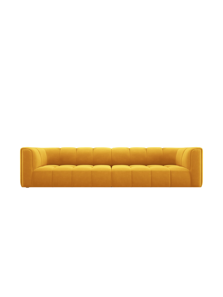 
4-Sitzer Design Sofa "Adams" - Samt Senfgelb