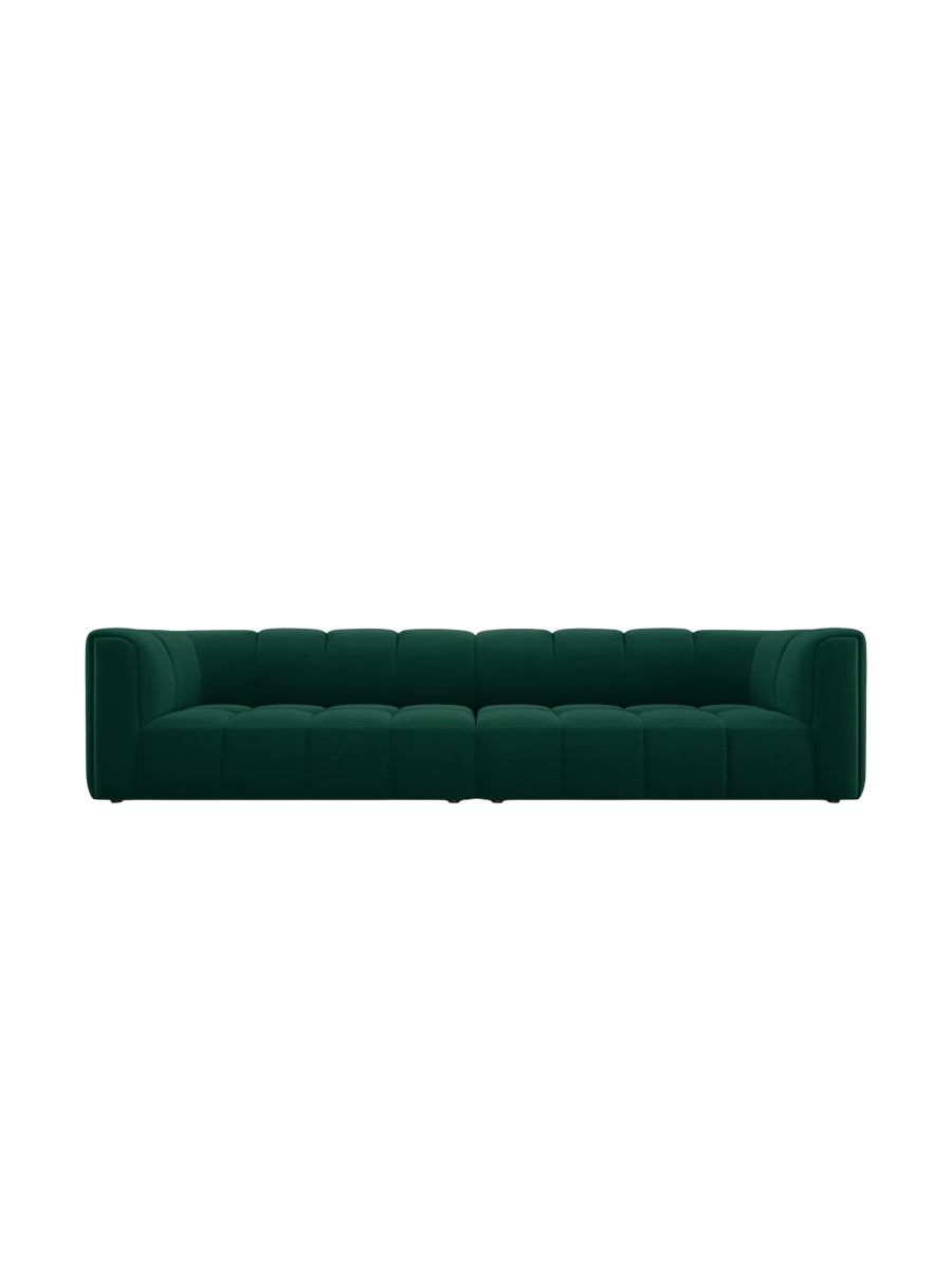 
4-Sitzer Design Sofa "Adams" - Samt Flaschengrün