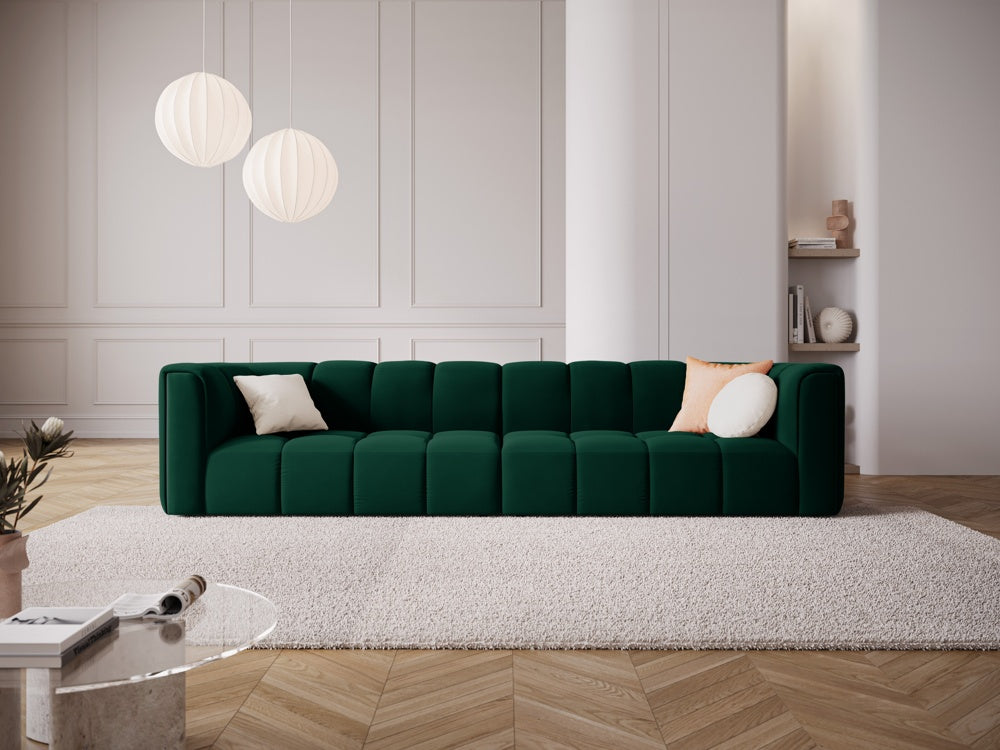 
4-Sitzer Design Sofa "Adams" - Samt Flaschengrün