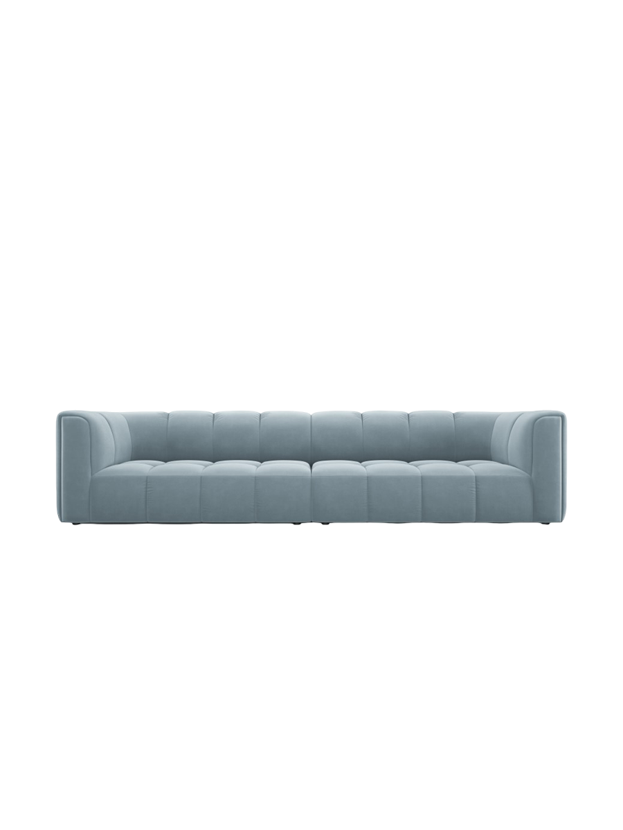 
4-Sitzer Design Sofa "Adams" - Samt Hellblau