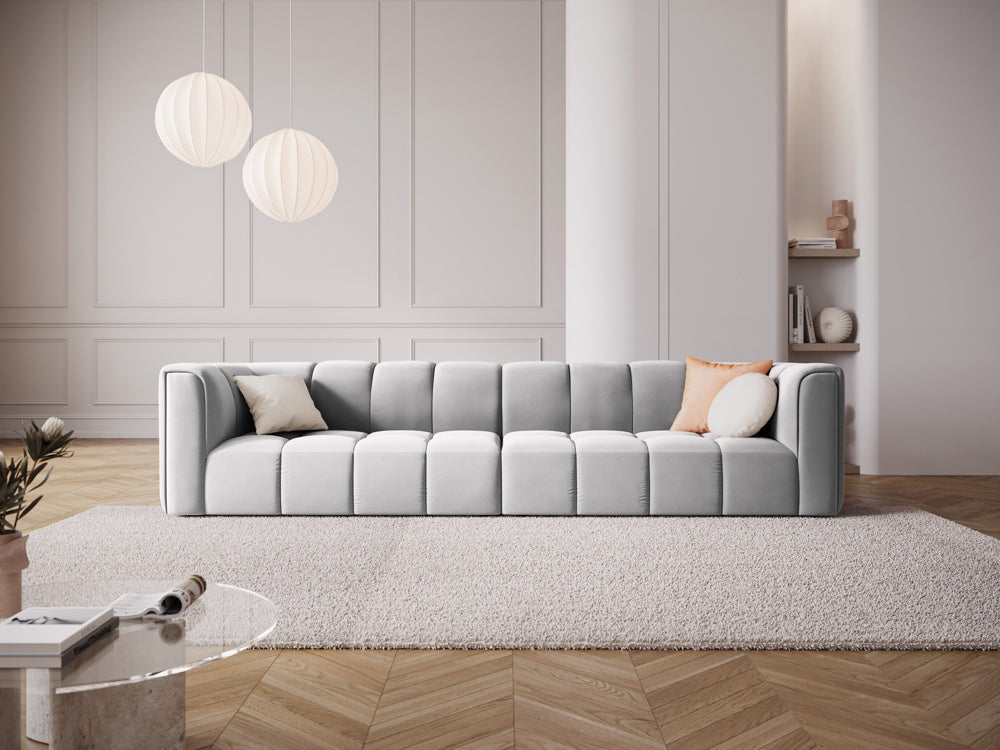 
4-Sitzer Design Sofa "Adams" - Samt Silver