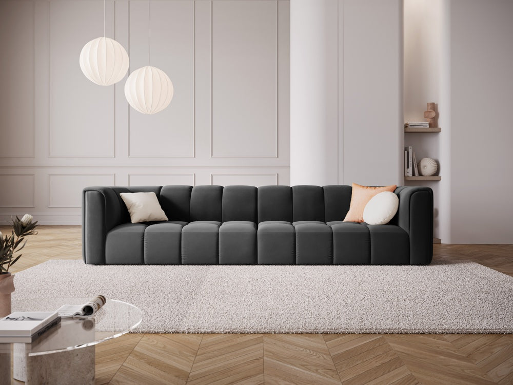 
4-Sitzer Design Sofa "Adams" - Samt Grau